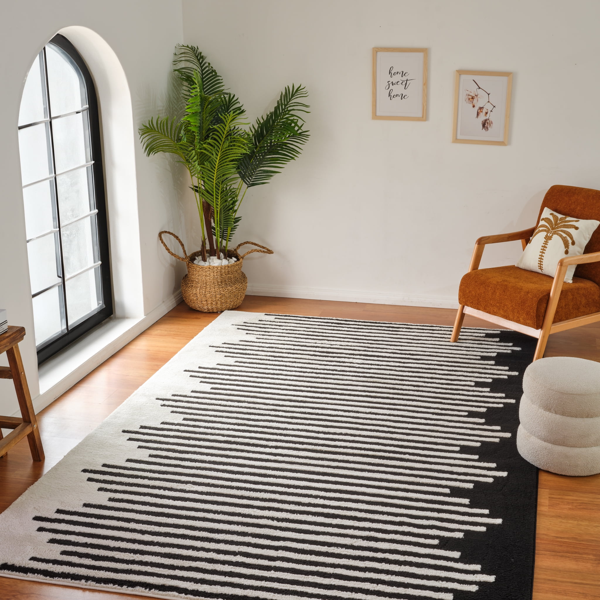Rug Branch Domus Abstract Indoor Area Rug, Cream Black, Modern - Living Room, Bedroom, Dining Room