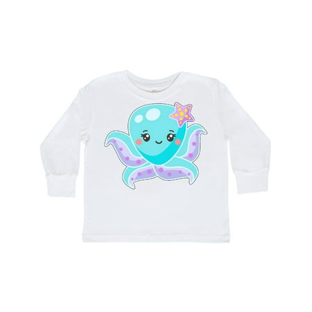 

Inktastic Cute Octopus Blue with Star Gift Toddler Boy or Toddler Girl Long Sleeve T-Shirt