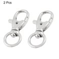thumbnail image 2 of Handbag Metal Lobster Clasps Swivel Clips Keychain Keyring Silver Tone 2 Pcs, 2 of 5