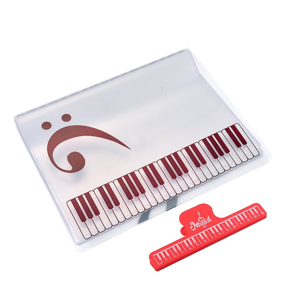 80-Sheet A4 Music Folder for Piano Scores, Band & Choir, File Organizer with Extra Watermelon Red Clamp, Music Supplies