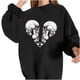 thumbnail image 1 of Camiseta suelta estampada a la moda para mujer, blusa de manga larga, cuello redondo, camisetas informales Pompotops FGAJ5317, 1 of 5
