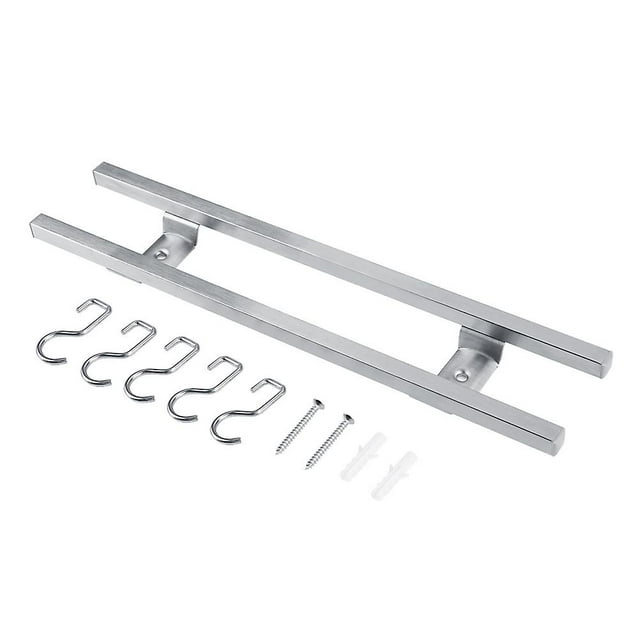 Wall Mounted Magnetic Knife Holder Stainless Steel Double Bar Kitchen Utensil Storage Rack 40cm