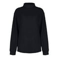 thumbnail image 4 of Women's Sweater Casual Solid Pullover Turtleneck Long Sleeve Plush Tops, 4 of 4