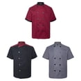 thumbnail image 1 of TopTie Ensemble de 3 Vestes de Chef à Manches Courtes pour Hommes et Femmes-Ensemble3-S, 1 of 5