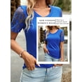 thumbnail image 6 of SLADYGLO Women Crew Neck Lace Floral Splice Short Sleeve T-Shirt, 6 of 7