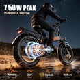 thumbnail image 4 of ASKGO 20 Inch Fat Tire Folding Electric Bike for Adults, 750W Peak Motor, 960WH Removable Battery, 7-Speed, Full Suspension, Dual Disc Brake, UL2849 Certified for Commute & All-Terrain Riding, Black, 4 of 13