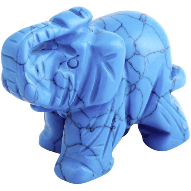 Estatua de bolsillo de elefante de cuarzo rosa, figura curativa de guardián de cocina, decoración de 1,5" Zhivalor Figuras Decorativas y Floreros