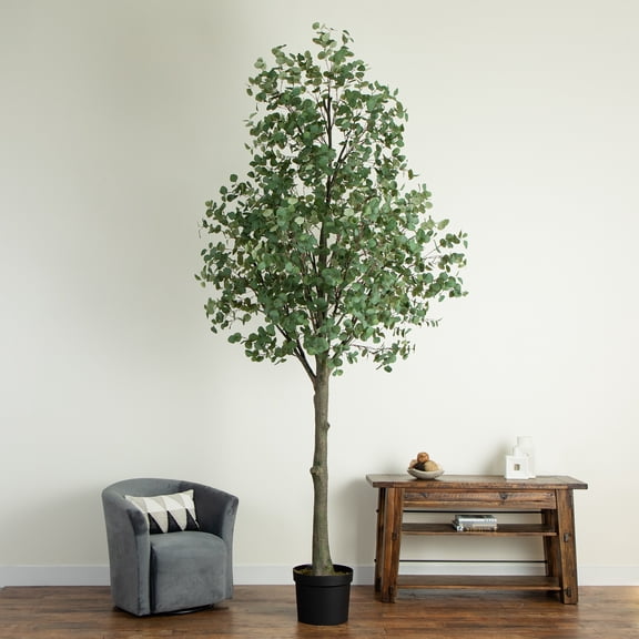 Nearly Natural Potted Eucalyptus Artificial Tree - 12' - Green