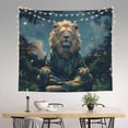 thumbnail image 2 of Pofeuu Starry Sky Meditating Lion Print Wall Tapestry Decoration Wall Hanging Tapestry 60 x 51 Inch, 2 of 6