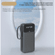 thumbnail image 2 of Power Bank 20000mAh con Pantalla Digital y 4 Cables Integrados Belug, Negro, 2 of 5