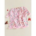 thumbnail image 3 of RUINIXCW Kids Toddler Baby Girl Christmas Silk Stain Pajamas Set Spring Fall Winter PJS Sleepwear Long Sleeve Button Down Collar Shirt Tops Pants Set, 3 of 9