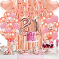 thumbnail image 6 of Northern Brothers 21st Birthday Decoration Set for Women, Rose Gold Balloons, 33 Pieces, 6 of 6