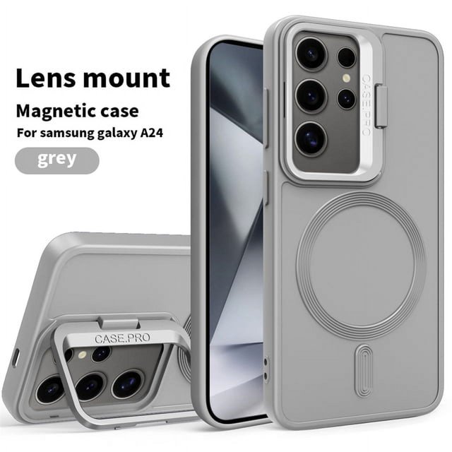 Camera Holder Case For Samsung Galaxy S24 Ultra S23 Plus Cover Magnetic For Magsafe Wireless Charge Shockproof Protector Shell