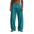 thumbnail image 2 of Sweatpants For Men Drawstring Open Bottom Wide Leg Sweat Pants Casual Fashion Streetwear Athletic Lounge Pants, 2 of 4