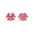 thumbnail image 2 of Cjfdfy Newborn Baby Girl Game Day Fall Outfit Animal Football Season Stripe Long Sleeve Ruffled Bow Collar Romper Infant Cute My First Football Season Fall Winter Clothes 0-18M, 2 of 9