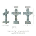 thumbnail image 4 of Distressed Grey Wooden Cross w/ Rosette Center & Base 13x8x5, 4 of 4