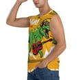 thumbnail image 3 of Bixox Men's Cool Dinosaur Playing Guitar Printed Shirt Sleeveless Fitness Tank Top-XX-Large, 3 of 7