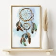thumbnail image 2 of PixonSign Framed Canvas Print Wall Art Wood Dreamcatcher with Brown and Green Feathers Birds Sky Illustrations Modern Art Colorful Multicolor Boho Decor for Living Room, Bedroom - 16"x24" Natural, 2 of 5