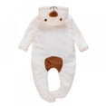 thumbnail image 5 of GYRATEDREAM Newborn Baby Jumpsuit Girls Boys Hooded Fleece Rompers Long Sleeve Outwear Outfits, White 9-12 Months, 5 of 12