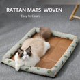 thumbnail image 3 of Summer Rattan Cat Bed Comfortable Pet Ice Mat for Cats Small Dogs Cat Nest Mat Kitten Puppy Beds Cushion Pets Supplies ShopWise Round, 3 of 10