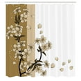 thumbnail image 2 of Ambesonne Japanese Shower Curtain, Romantic Sakura Blooms Art, 69"Wx75"L, Pale Coffee, 2 of 4