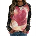 thumbnail image 1 of Mujeres Valentine Tops Sudadera con cuello redondo Jersey ligero Blusa cómoda Pompotops gfhjh18332, 1 of 1