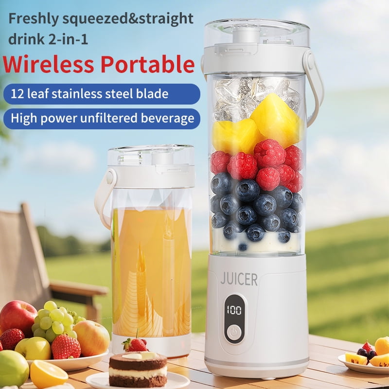Portable Blender for Shakes and Smoothies,20oz HopePow USB Rechargeable Juicer Blender with Detachable Cup 12 Stainless Steel Blades Cordless Personal Portable Small Blender for Smoothies,Kitchen