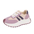 thumbnail image 5 of Rokment Women's Vintage Platform Chunky Low Top Fashion Sneakers Fall Winter Retro Casual Color Block Patchwork Height Increasing Skateboard Tennis Walking Shoes Comfortable Purple Size 9, 5 of 6