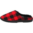 thumbnail image 2 of Norty Mens Slippers - Memory Foam Mule and Clog Slippers - Faux Suede, Microfiber or Flannel 40820-Large Red/Black Buffalo Plaid, 2 of 7