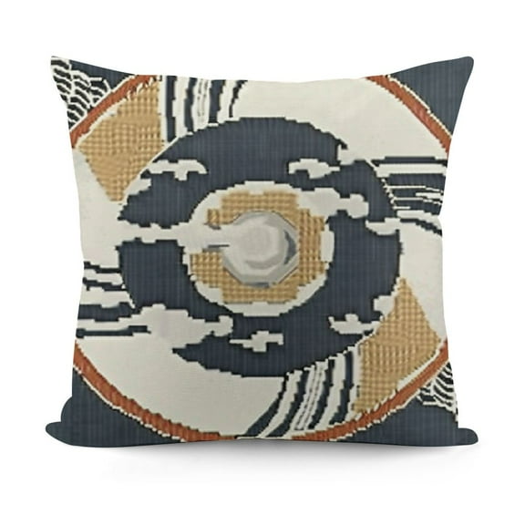 SHANXI  Nautical Rudder Anchor Throw Pillow Covers  Denim Texture Navy Blue Decorative Pillows Case Polyester Linen Outdoor Cushion Covers for Couch Sofa Bed Home Decor 12x12in