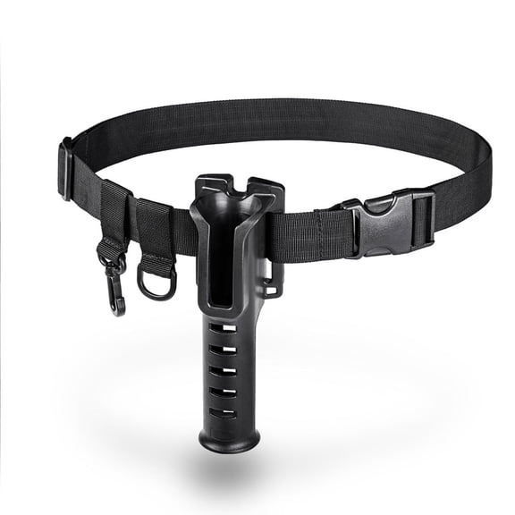 Suodoka Adjustable Nylon Fishing Waist Belt with Rod Holder, D‑Ring, 84‑140cm, 3.5cm Rod Grip, Durable & Comfortable
