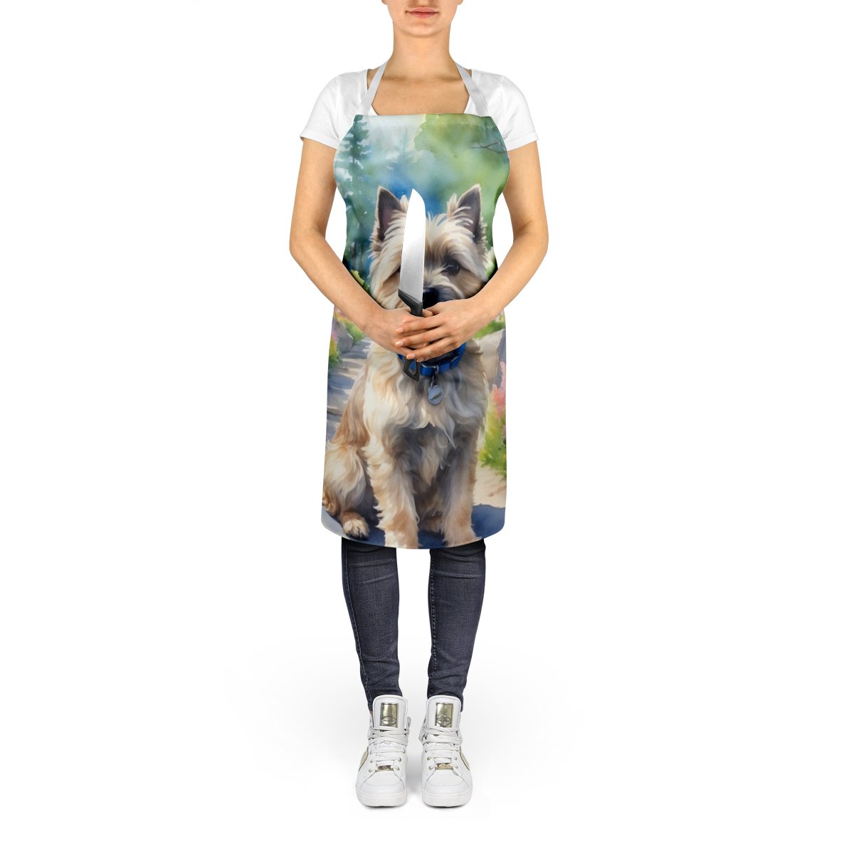 Cairn Terrier Spring Path Apron 27 in x 30 in
