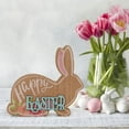 thumbnail image 4 of JingChun 1Pc Easter Bunny Wood Decor Easter Natural Wood Signs Bunnies Shape Signs Easter Tabletop Decor Rustic Wood Centerpieces for Farmhouse Kitchen Dining Room, 4 of 5