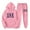 Pink, variant on Brondbend Sweat Pants and Sweatshirt Set Women Pullover Hoodie Women Long Sleeved Pocket Pullover Printed Elastic Waist Jogger Outfits Comfortable Loose Tracksuits Gym Fitness Fall Winter Sets