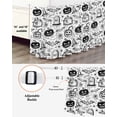 thumbnail image 3 of Halloween Theme Bed Skirt Retro Pumpkin Witch Hat White Black Bed Skirts California King Size 18 Inch Drop, Wrap Around Dust Ruffle&nbsp;Bedskirt with Adjustable Elastic Belt for Queen Size Beds, 3 of 7
