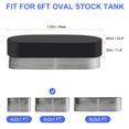 thumbnail image 2 of 6Ft Oval Stock Tank Cover Waterproof Dustproof 420D Oxford SPA Bath Pool Cover Protector, Black, 2 of 7