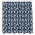 thumbnail image 3 of Ambesonne Exotic Shower Curtain, Tropic Bouquets and Flamingo, 69"Wx75"L, Dark Blue Multicolor, 3 of 3