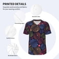 thumbnail image 5 of Fotbe Colorful Shells Baseball Jersey Shirt for Men and Women, Casual Short Sleeves Button Down T-Shirt-Large, 5 of 9