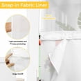 thumbnail image 3 of No Hook Shower Curtains with Snap-in Liner Set, Cute Ladybugs Waterproof Hotel Style Bathroom Shower Curtain, Spring Botanical Leaves Green Breathable Mesh Top Window Bath Curtains 66''x72'', 3 of 9