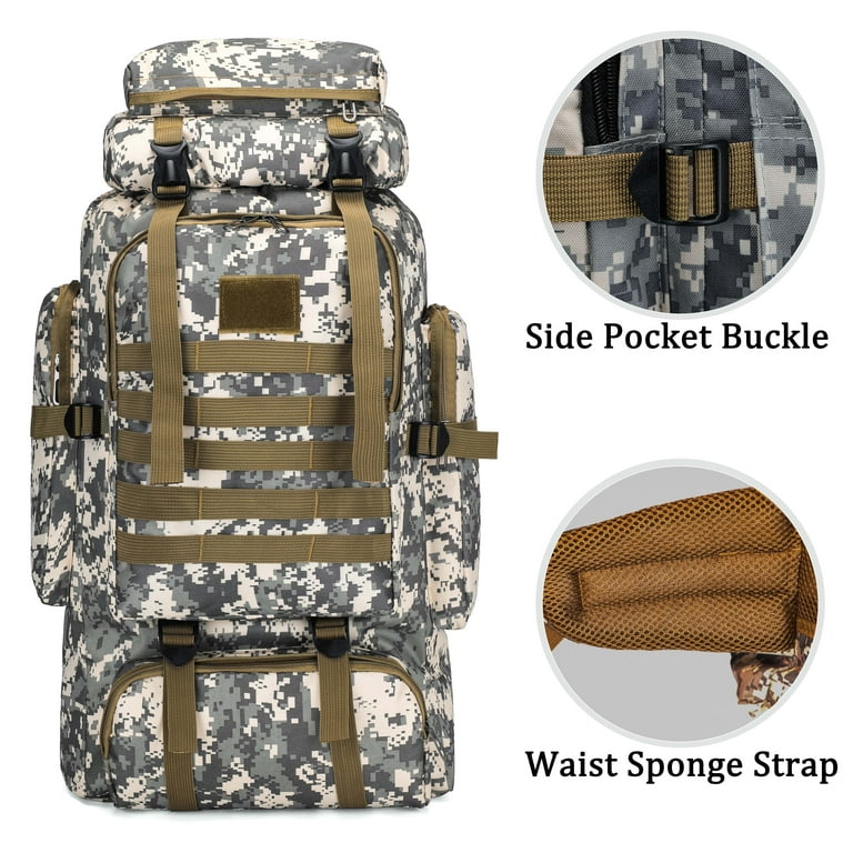 80L Travel Hiking Camping Backpack with rain cover,Hiking Daypack for  Outdoor Sport,Backpack Water Resistant,Tactical Backpack for Men Women -  Walmart.com