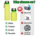 thumbnail image 5 of ONTA Collapsible Water Bottle - 18oz Reusable BPA Free Silicone Foldable Water Bottles for Gym Camping Hiking Travel Sports Water Bottle with Carabiner（Green）, 5 of 9