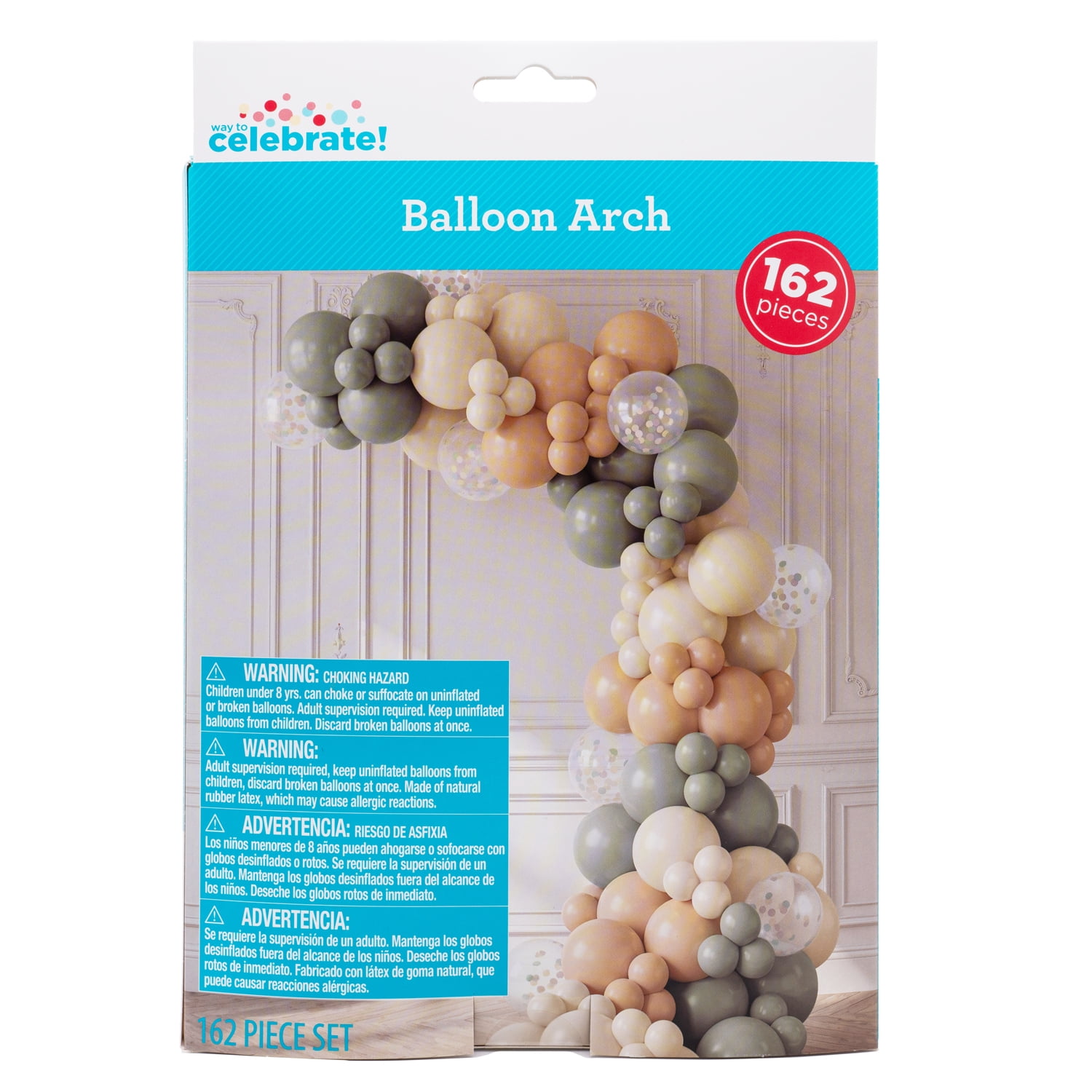 162CT Balloon Arch Kit with Latex Balloons, Multi-colored, by Way to Celebrate
