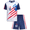 Red/White Blue USA, variant on Boys Athletic Shorts Set Breathable Soccer Jersey Shirt & Soccer Shorts Set 2 Piece