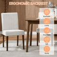 thumbnail image 3 of TacleeKii Dining Chairs Set of 2, Linen Kitchen Side Chairs with Wooden Legs, for Dining Room Restaurant, Beige, 3 of 5