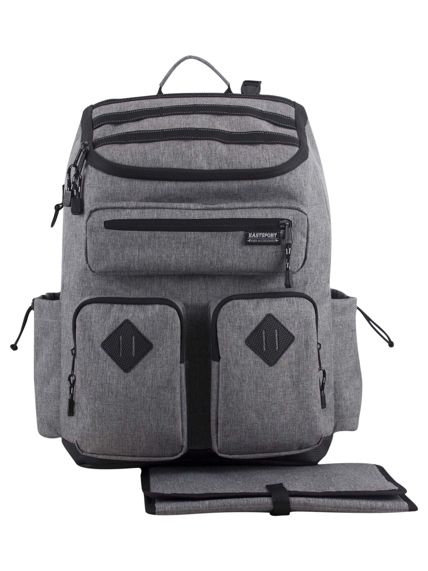 Eastsport Utility Diaper Backpack Bag with Bonus Changing Pad, Grey