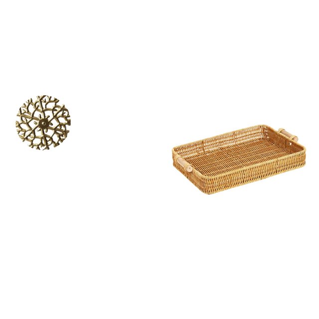 Escultura Rústica De Hierro Forjado Para Pared Y Cesta De Frutas Tejida, Placa Decorativa Para Oficina, Sala De Estar, Escritorio, Cuenco Para Servir Aperitivos, Plato Para Pan.