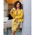 thumbnail image 3 of Luis Leather Women's Peplum Drowned Yellow Genuine Lambskin Biker Leather Jacket 3X-Large, 3 of 5