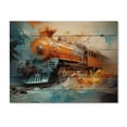 thumbnail image 3 of Designart "Abstract Orange Train Fluid Flow" Transportation Print on Natural Pine Wood, 3 of 5