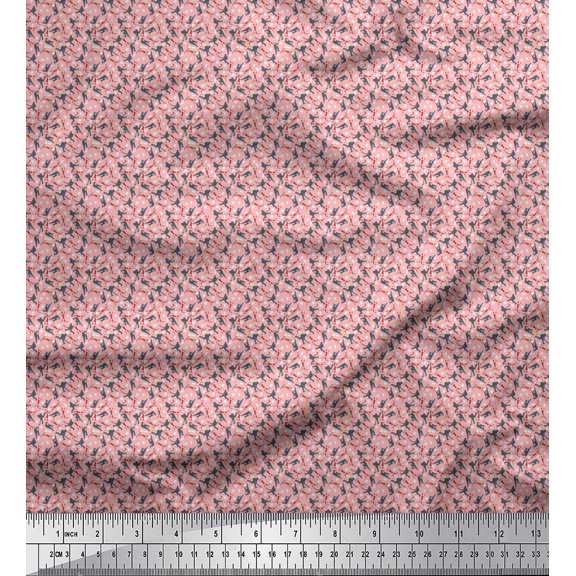 Soimoi Crepe Silk Fabric Men & Hockey Stick Shirting Print Fabric by The Yard 42 Inch Wide