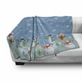 thumbnail image 3 of Christmas Soft Flannel Fleece Blanket, Snowman Party Themed Cartoon Composition Winter Season Elements Trees Snowflakes, Cozy Plush for Indoor and Outdoor Use, 50" x 70", Multicolor, by Ambesonne, 3 of 6
